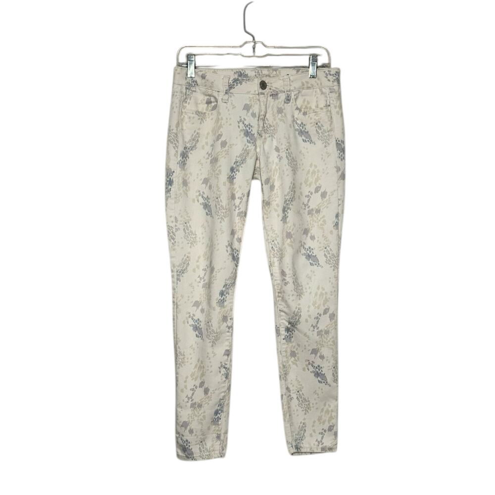American Eagle cream gray printed low rise Jeggings size 4